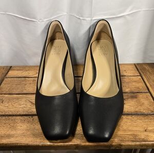 Naturalizer Black Square-Toe Heels